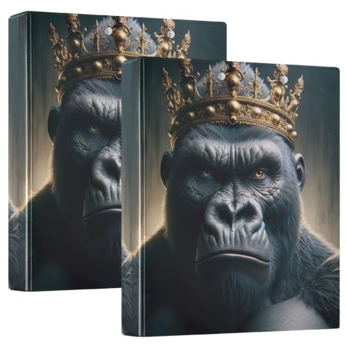 Classeur à 3 anneaux pour école et université, le motif animal amusant Gorilla