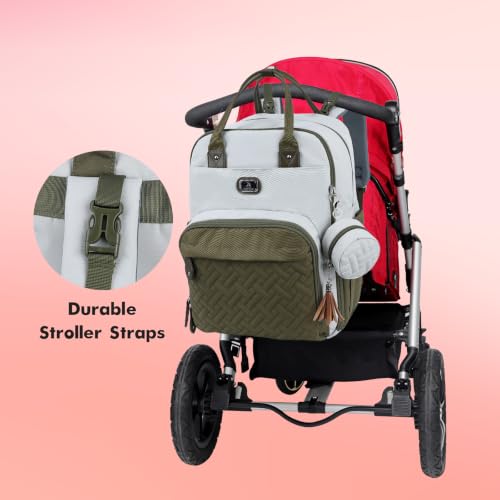 Image of Dikaslon Diaper Bag Backpack with Portable Changing Pad,Baby Essentials | Waterproof Large Baby Bags Travel Baby Diaper Bags for Boys Girls Moms Dads, Baby Shower Gifts Newborn Essentials Must Haves