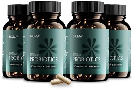 BIOMA Probiotics for Weight Management & Digestive Health, 3 in 1 Gut Health Probiotics and Prebiotics/Postbiotics, Slow Release Synbiotic Probiotic Capsules for Gut Health Multi Enzyme (240 Caps)