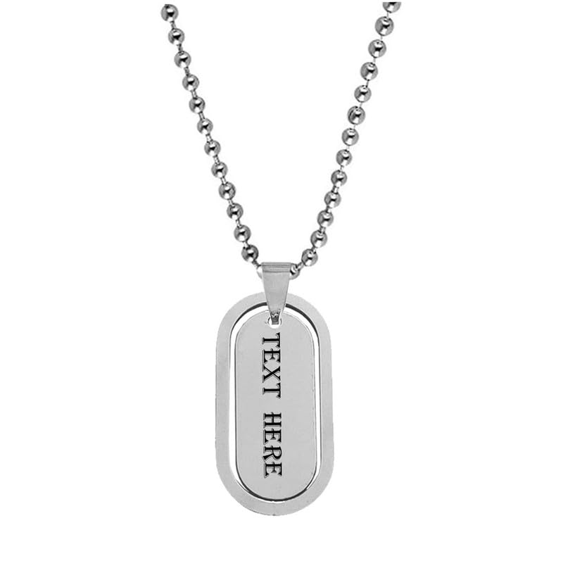 Personalized Plain Simple Basic Cool Men's Identification Military Army Customizable Dog Tag Pendant Necklace For Men And Boys-image-40