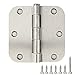 30 Pack Nickel Door Hinges Satin Nickel 3.5 x 3.5 Inch Interior 3 1/2 Inch Door Hinges Brushed Nickel Rounded 5/8