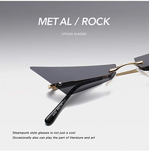 NMD&LR Sunglasses, Personality Punk Rimless Metal Narrow-Rim Small Frame Sunglasses for Men and Women, Uv400 Protection, Suitable for Parties, Travel, Beaches steampunk buy now online