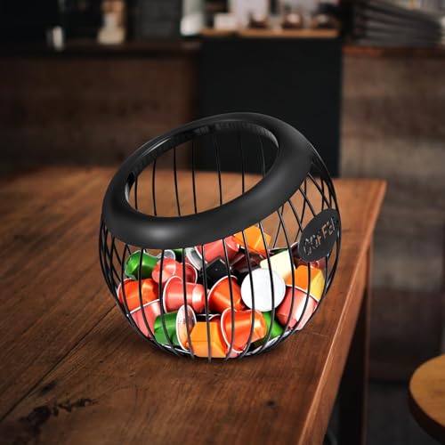 CROWNSHOP Coffee Pod Holder - Metal Storage Basket for Counter Coffee Bars - Organiser for Coffee Capsules and Accessories - Image 6
