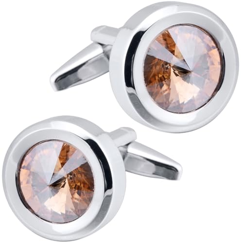 Gemelos redondos de cristal champán para hombre y mujer miniatura 1