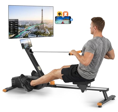 Image of Rowing Machines for Home,Workout Equipment,Exercise Rower with Quiet Resistance,350LBS Capacity,LCD Monitor,Knee Pads, Workout Gloves&Extra Pull Rope for Full Body Exercise