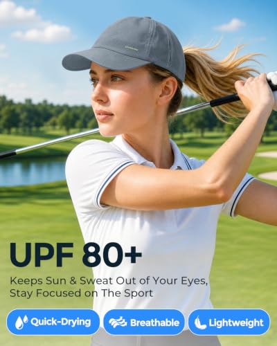 Image of Lightweight Golf Hat for Women Men, UPF 80+ Sun Protection Cap, Breathable Quick-Dry Baseball Cap for Running Sport