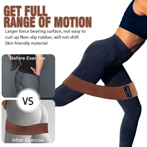 Image of 12 Pcs Fabric Resistance Bands for Working Out Non-Slip Booty Exercise Loop Bands for Women Men Glutes Hip Thigh Butt Yoga Pilates Fitness Gym, Light Medium Heavy