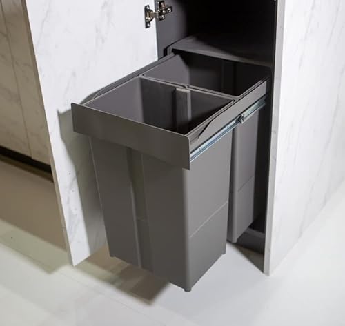 Cubo Basura DE Gran Capacidad , para COCINAS , FIJACION Inferior Extraible para MODULO DE 40, Color Antracita Cover