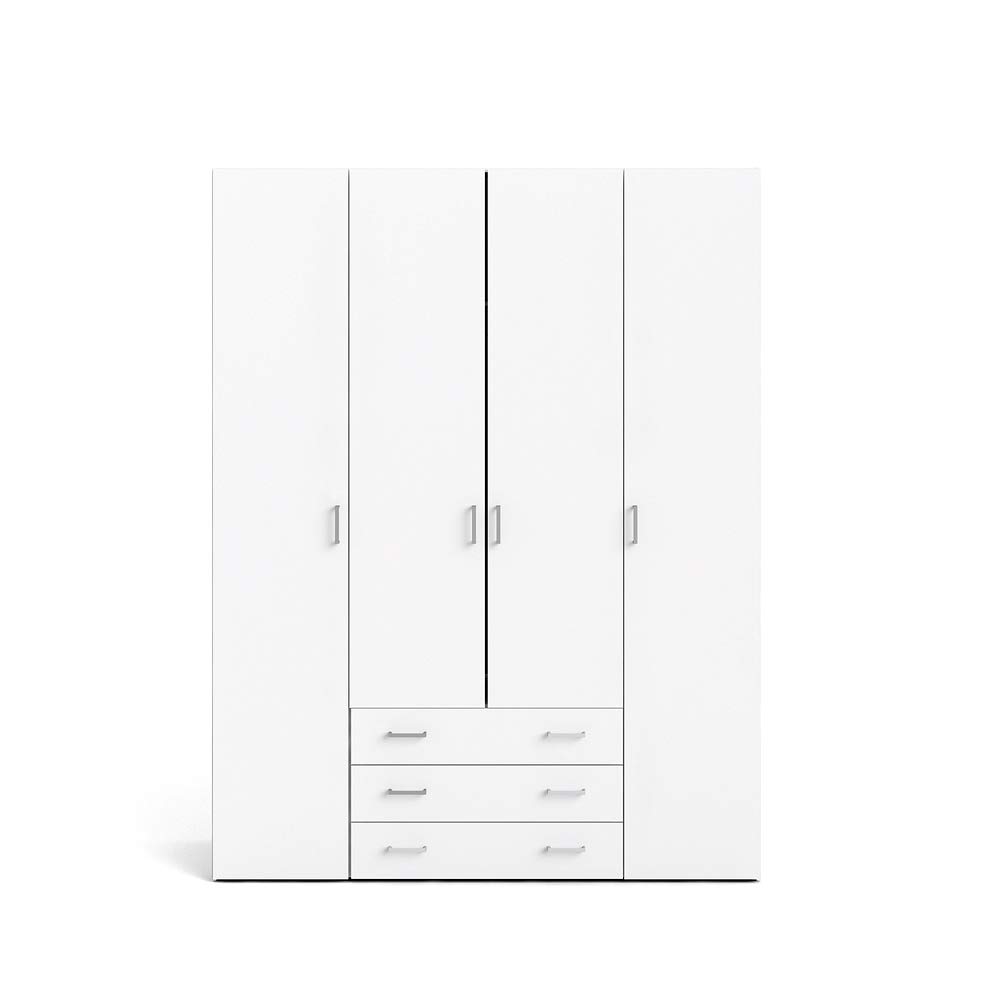 Tvilum 704104949 Jade Armoire avec 4 Portes + 3 tiroirs (200) Blanc