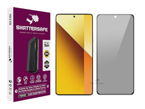 Image of Anti-Spy Privacy Tempered Glass Compatible For Mi Note 13 5G / Note 13 Pro [Pack of 1]. Anti-Scratch, Edge-to-Edge Protection With Easy Installation Kit & Case Friendly Fit.