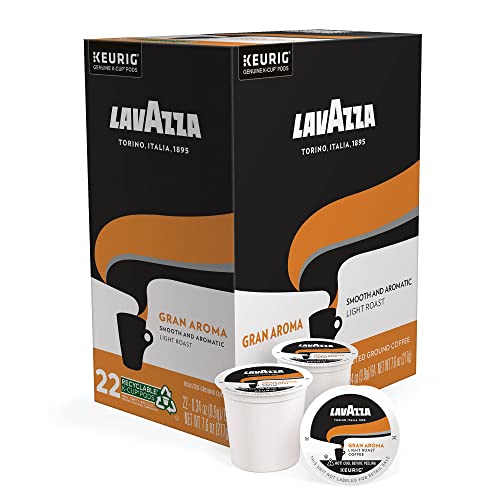 Lavazza Gran Aroma Single-Serve Coffee K-Cup® Pods For Keurig® Brewer, 22 Count, Balanced Light Roast With Floral Aroma And Notes Of Citrus, 100% Arabica #TOP1