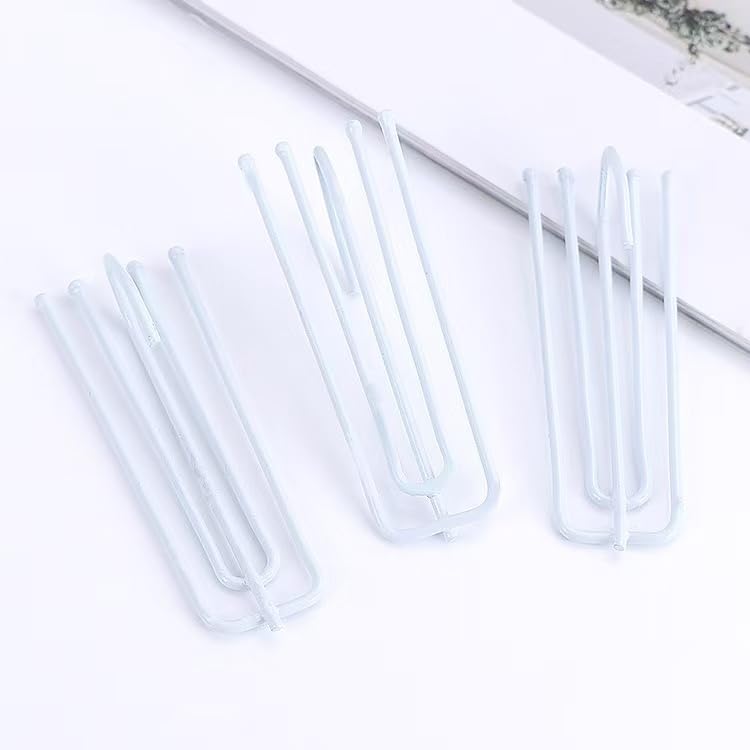 MoBunnly 30PC Stainless Steel Curtain Pleat Hooks,Drapery Hook and Pin for Pleated Drapes 4 Prongs Pinch Pleat Hook Clips,Traverse Pleater 4 End