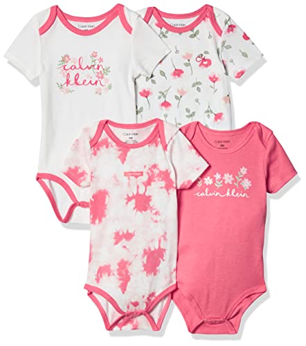 Calvin Klein baby-girls 4 Pieces Pack Bodysuits
