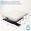 Ivation EZ®-Bed (King) Inflatable Air Mattress with Frame & Rolling Case, Built-in Deflate Defender™ Dual Pump Technology - 3 Min Self Inflate/Deflae Raised Blow up Bed on Legs, Premium Coil Design