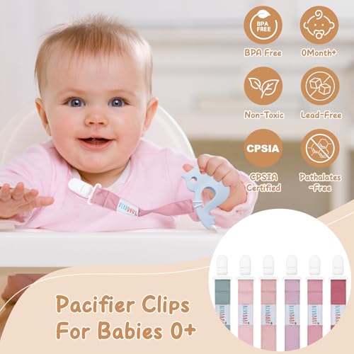 Image of ALVABABY Pacifier Clips 8 Pack Pacifier Binky Paci Holder Leashes for Baby Teethers 8DP10