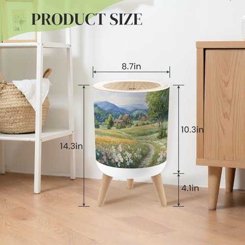 Caneca de basura redonda con tapa y patas 7 litros miniatura 3