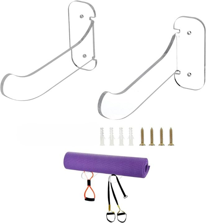 Parikshit Sublimation Acrylic Yoga Exercise Mat Wall Mount Holder Rack for Home Gym Fitness Resistance Band Hanging Gym Equipment Organizer Pack of 2pcs (B0CGRPZRCB) Amazon Price History, Amazon Price Tracker