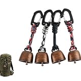 LeGeYo 4 Stück Bärenglocke Set, Metall Glocken mit Karabiner, zufällige Farben für Wandern, Camping, Rucksack und Haustiere