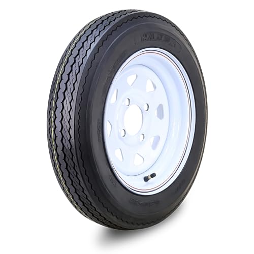 WANDA 4.80-12 4.80x12 Trailer Tire Wheel Assembly 6-Ply C 79M 4 Lug on 4 PCD White Spoke Rim