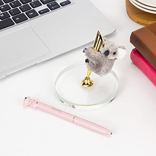 Bolígrafos de koala de metal, soporte de cristal y suministros escolares de decoración kawaii 4