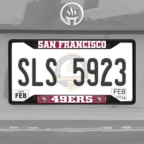 Fanmats 31372 San Francisco 49Ers Metal License Plate Frame Black Finish #TOP1