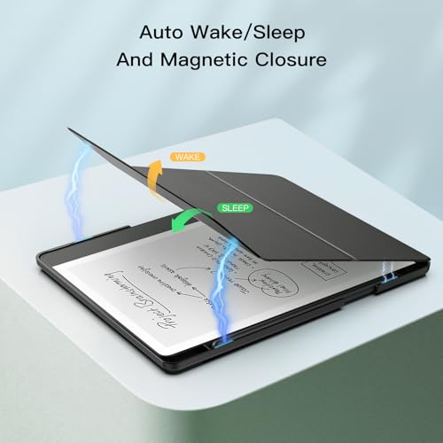 Miniatura 4 de Moko Funda Con Función Atril Para Kindle Scribe Lanzada En 2024 2022 De Piel Premium, Triple Soporte, Con Soporte Para Bolígrafo, Encendido Y Apagado Automático Para Amazon Kindle Scribe 2024 De