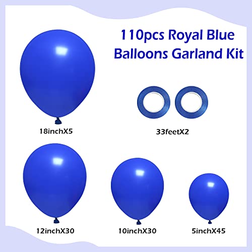 image for FOTIOMRG 110pcs Royal Blue Balloon Garland Arch Kit, 18 12 10 5 inch R