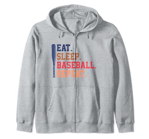 Eat Sleep Baseball Repeat Design per ragazzi e ragazzi Felpa con Cappuccio