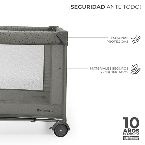 Kinderkraft Joy 2 Cuna de Viaje 3 en 1 para Bebé de hasta 25 kg, Plegado rápido y fácil, Entrada Lateral, Bolsa de Viaje, Gris - imagen 6