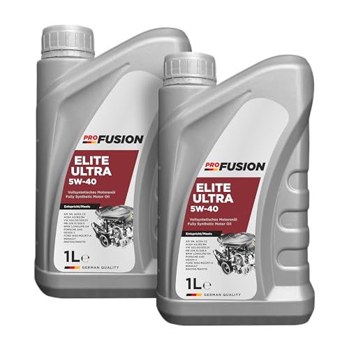 ProFusion 5W-40 2L (Pack de 2 x 1L) Elite Ultra – Aceite de Motor Sintético Gasolina y Diésel con DPF – Protección Total, Arranque en Frío y Limpieza Eficiente – API SN, ACEA C3, VW 502.00/505.01