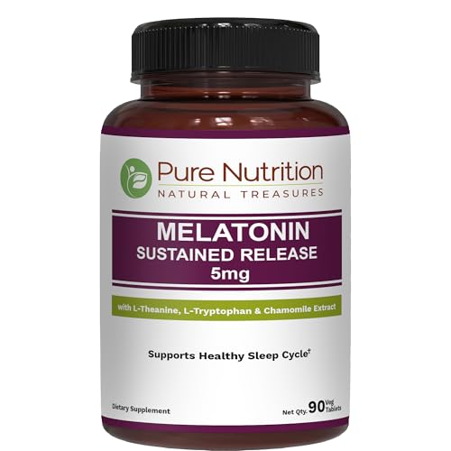 Pure Nutrition Melatonin 5mg with Valleriana Wallichii | 90 Tabs | Non-Addictive Sleep Support Supplement | Supports Relaxation, Sleep Quality, and Overall Well-Being | Non GMO