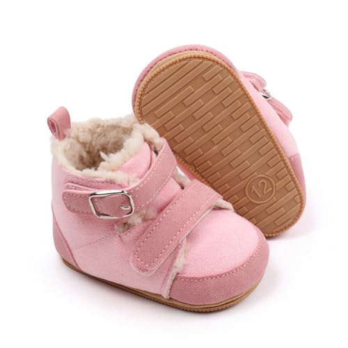 LONSOEN Baby/Toddler Boys Girls Faux Fur Lining Winter Warm Boots4