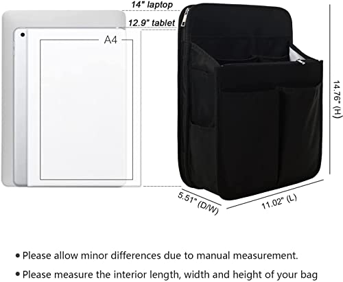 Yoillione Nylon Backpack Organizer Insert For Men And Women, Lightweight Travel Rucksack Insert With High Capacity, Large Bag Organizer With Zipper Pockets #TOP6