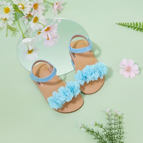 Image of Otter MOMO Girls Open Toe Princess Flat Sandals with Comfort Sole Summer Sandals