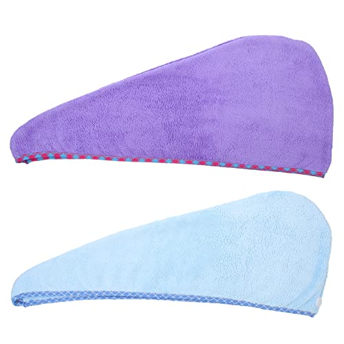 SHERCHPRY 2 Pcs Girls Head Towels Fast Drying Hair Wraps Water Absorption Bath Towels Set