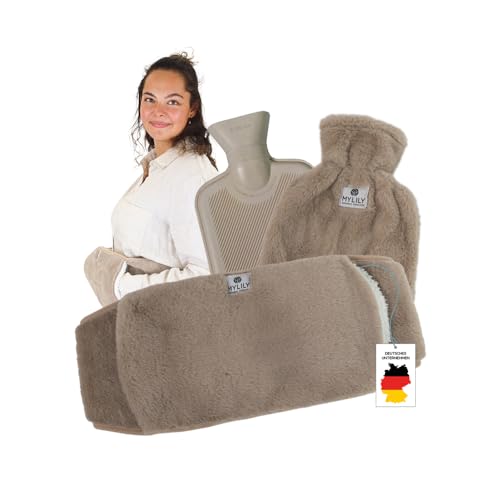 MYLILY | Perioden Wärmegürtel | Wärmflasche mit Bezug flauschig | Wärmflaschen Gürtel | Wärmegürtel Rücken und Periode