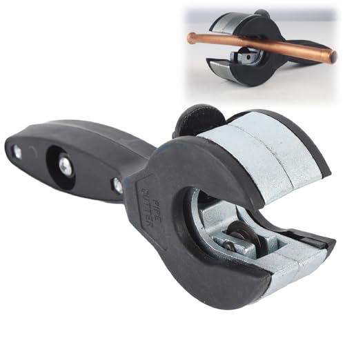 Ratcheting Tubing Cutter for 1/4in to 7/8in Tubing, Adjustable Size Copper Pipe Cutter Tool, Metal Tube Cutter for Car AC Tubing, Copper, Aluminum, and Stainless Steel Pipes