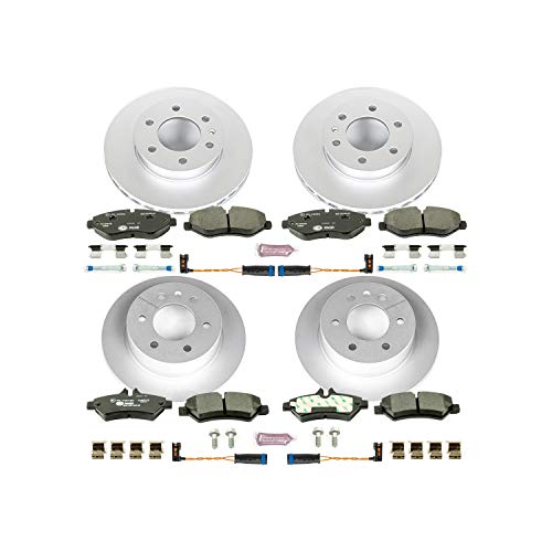 Image of PowerStop Euro-Stop Fully Coated Front and Rear Brake Kit For Dodge Sprinter 2500 2009 |Freightliner Sprinter 2500 2009-18 - ECE-R90 Certified Brake Pads + Disc Rotor Upgrade, ESK6235