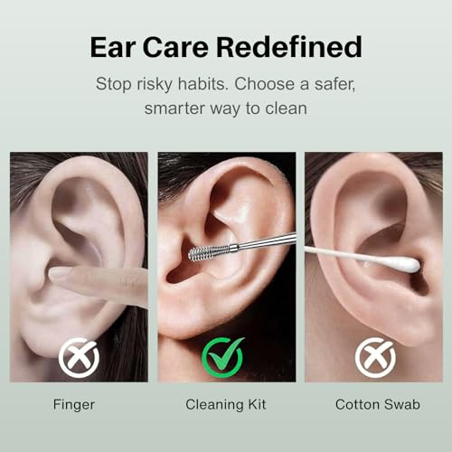 Image of Solitude 6-in-1 Ear Wax Cleaner | Resuable Ear Cleaner Tool Set with Storage Box Ear Wax Removal Kit Steel Ear Cleansing Tool Set Spiral Ear Curette Tools For Kids Man Woman