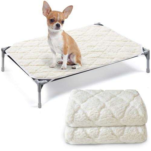 Elevated 2 Pack Soft Plush Dog/Cat Beds Pad, Waterproof with Corner Straps, Machine Washable (Pad Only, Bed not Included) by SPRINGSPIRIT - Used condition - US$16.38