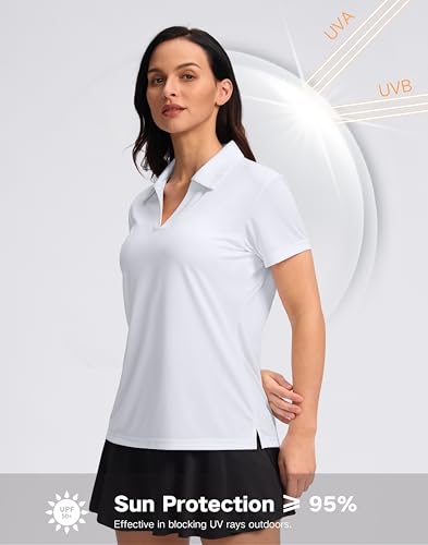 Image of SANTINY V-Neck Golf Polo Shirts Short Sleeve