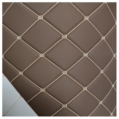 Tissu matelassé en simili cuir marron clair pour réparer un canapé abîmé ou un siège auto