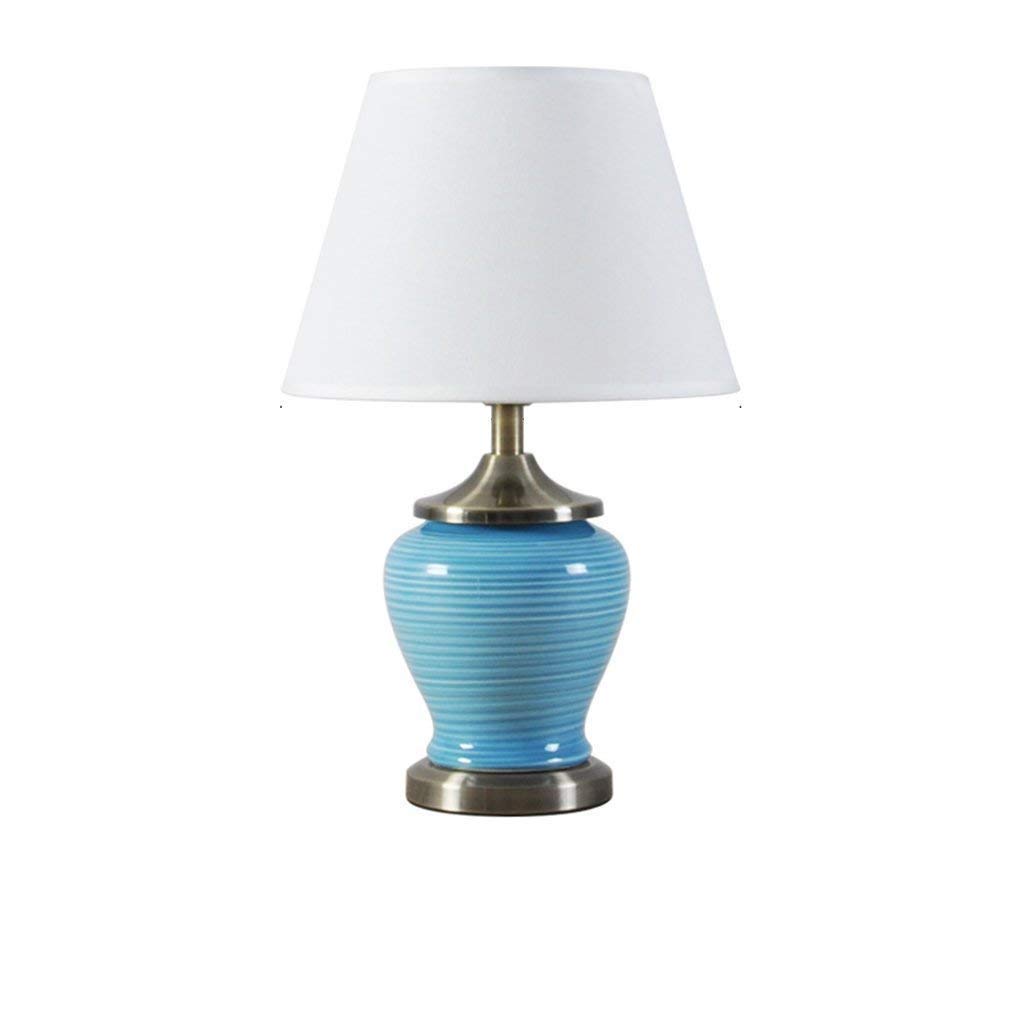 Lampe céramique bleu rétro chic pour table de chevet de chambre