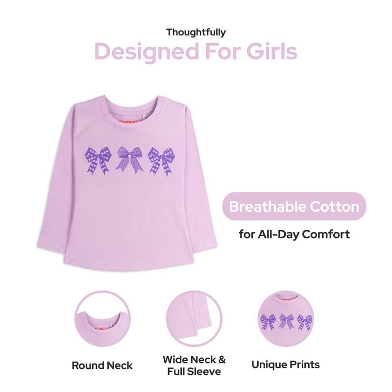 Image of Real Basics Girls Regular Fit Full Sleeves Tshirt (Pack of 2)