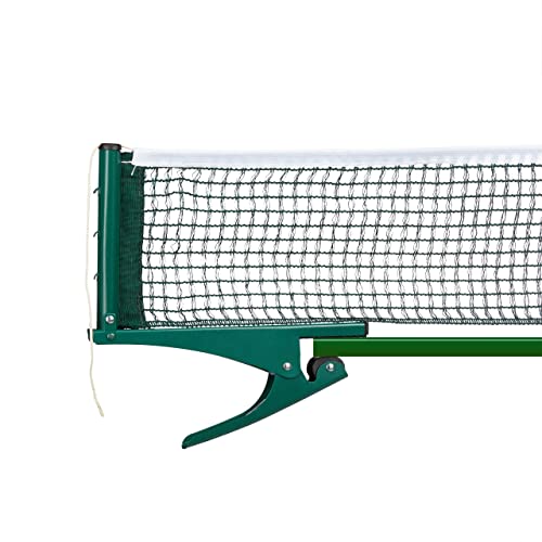 Relaxdays Tischtennisnetz, Ping-Pong-Netz, Metallklemmen, Outdoor, wasserabweisend, H x B x T: 15 x 174 x 2,5 cm, grün
