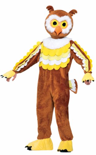 Forum Novelties Men's Give A Hoot Plush Owl Mascot Costume, Brown, One Size
