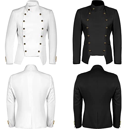 BaronHong Men's Casual Double-Breasted Jacket Slim Fit Blazer3