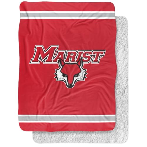 Marist College Primary Logo, 60"x80" Sherpa Super Soft Throw Blanket