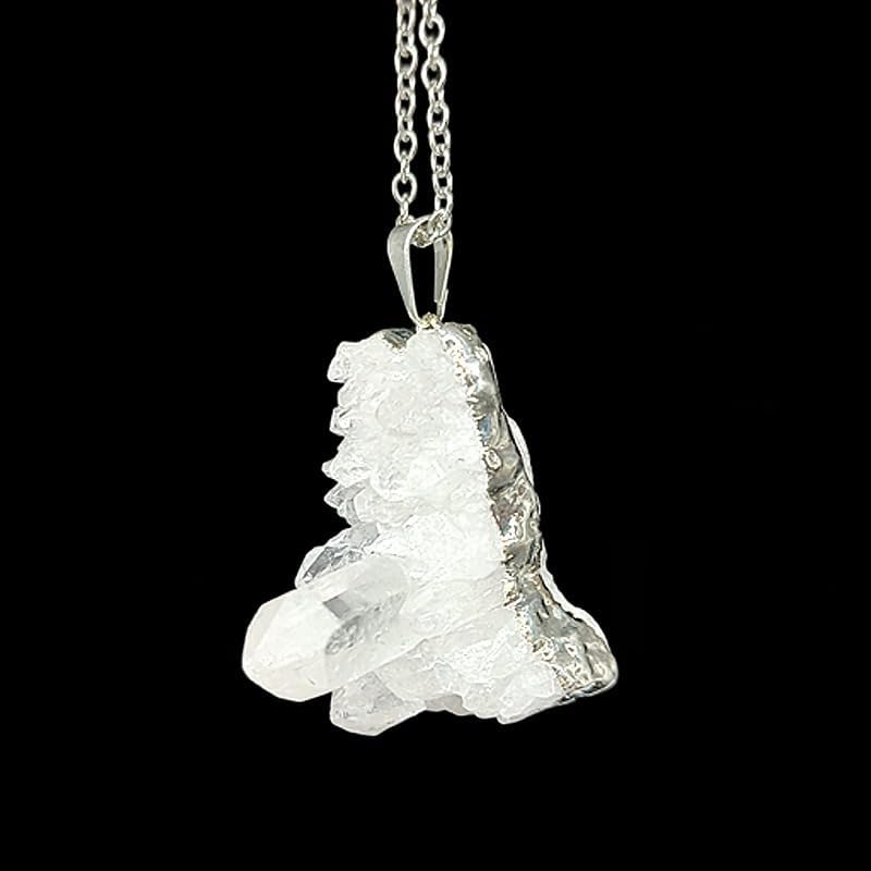 Ciondolo Croce In Pietra Dura Naturale - Con Catena Acciaio, 25 Mm - Foto 4