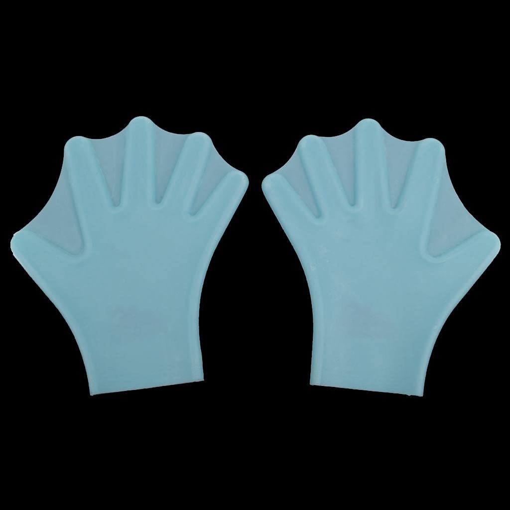 Guanti unisex per adulti/bambini in silicone da nuoto guanti da snorkeling per immersioni - blu, M